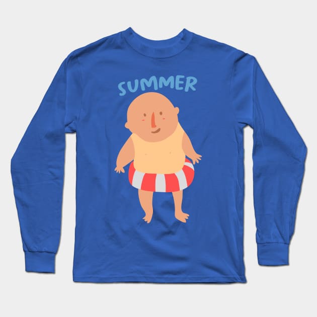 Summer Sunburn Long Sleeve T-Shirt by haloakuadit